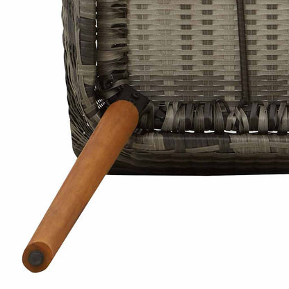 Garden Dining Set with Cushion 3 pcs Grey Poly Rattan