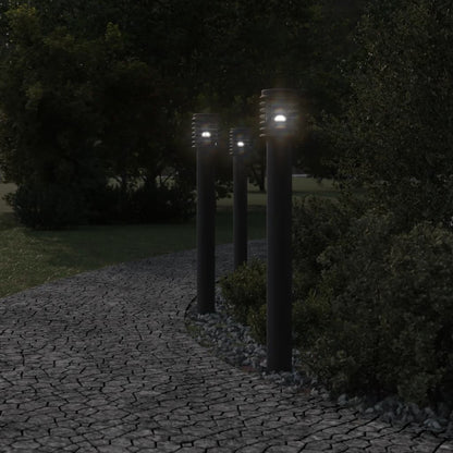 Outdoor Floor Lamps 3pcs Black 110cm Stainless Steel