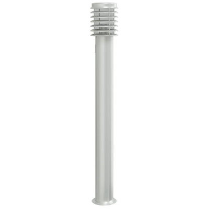 Outdoor Floor Lamps with Outlet 3pcs Silver 110cm Stainless Steel