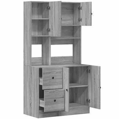 Kitchen Cabinet Grey Sonoma 95x50x180 cm Engineered Wood