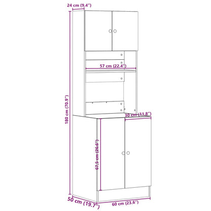 Kitchen Cabinet Grey Sonoma 60x50x180 cm Engineered Wood