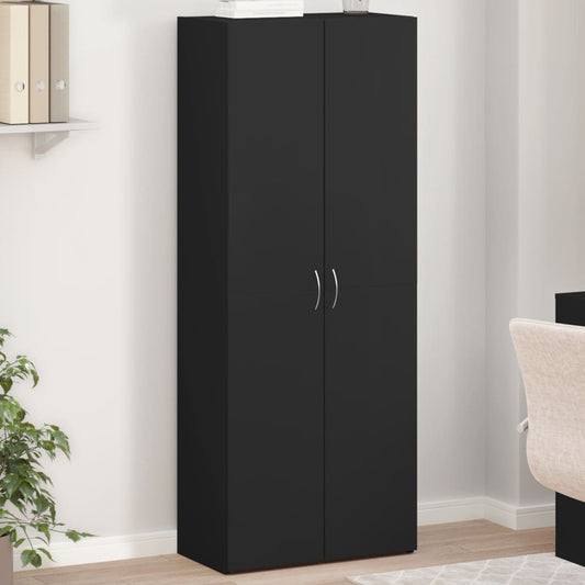 File Cabinet Black 60x32x153 cm Engineered Wood