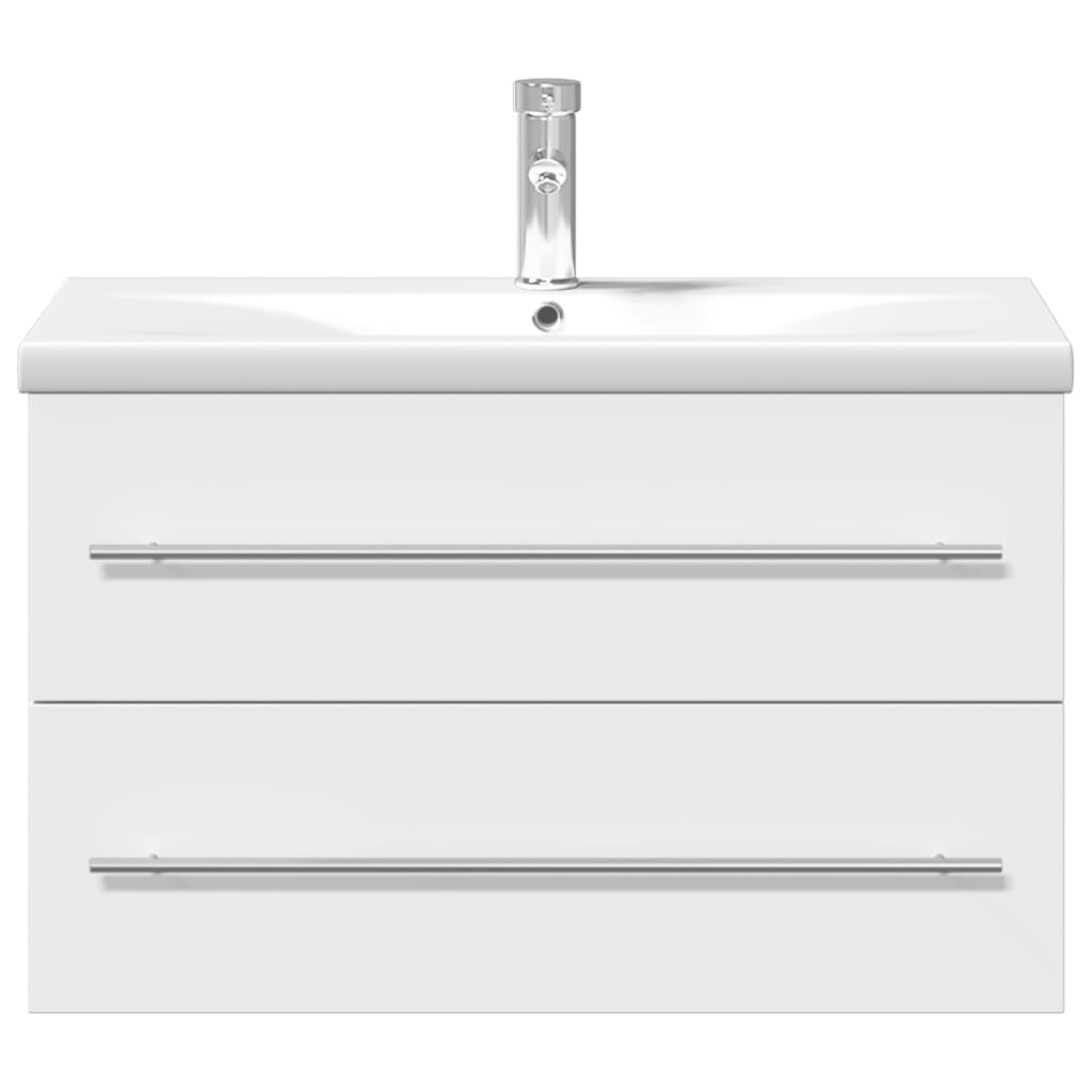Bathroom Sink Cabinet with Built-in Basin White