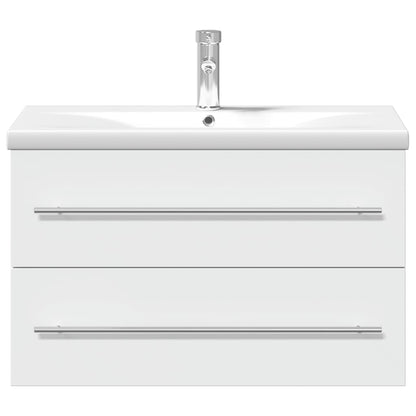 Bathroom Sink Cabinet with Built-in Basin White