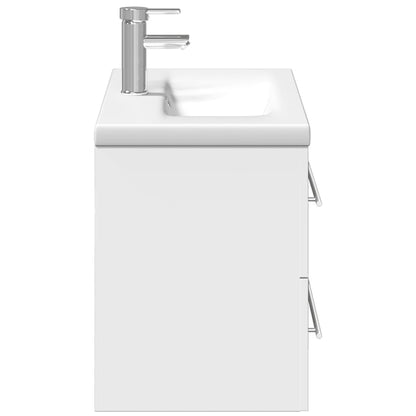 Bathroom Sink Cabinet with Built-in Basin White