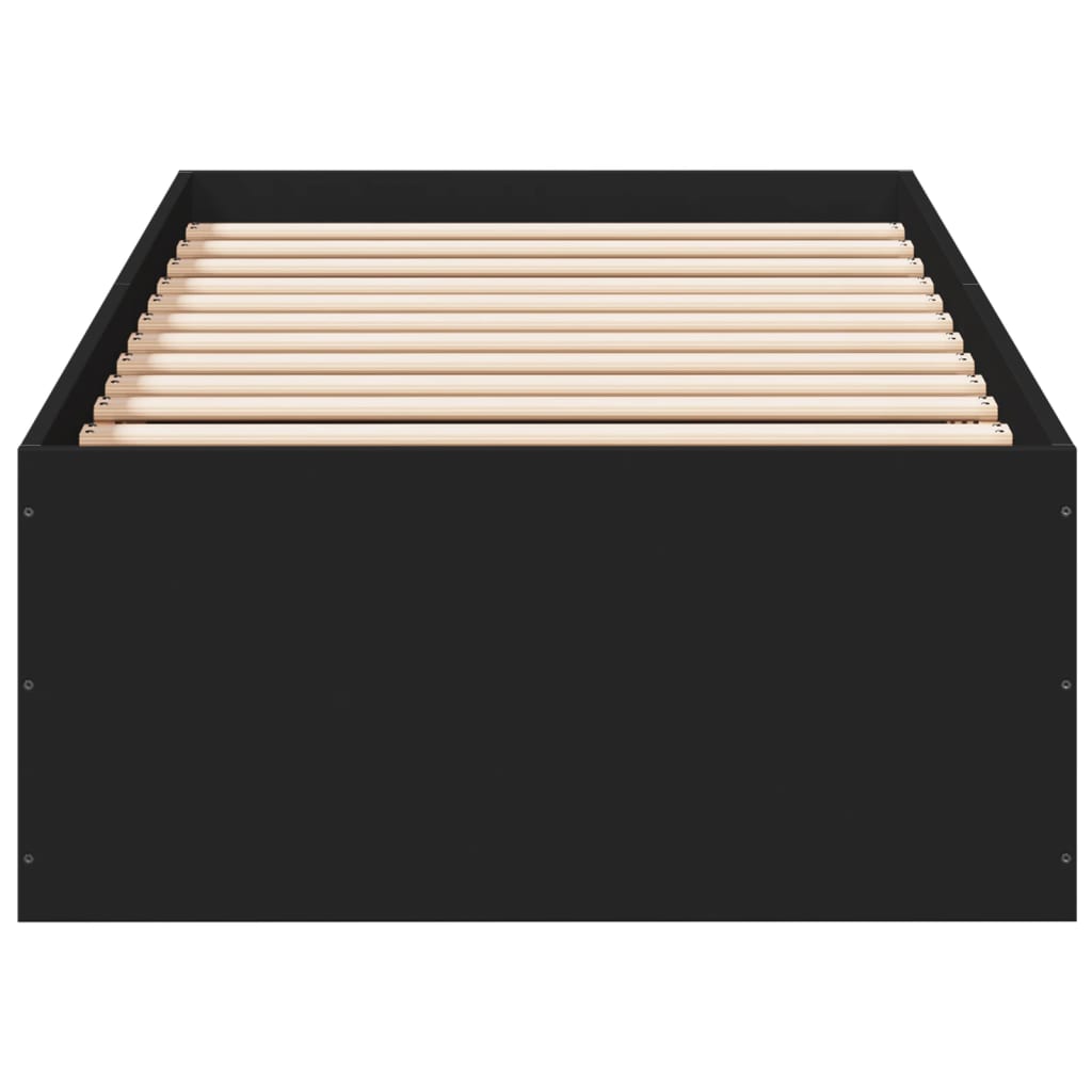 Bed Frame without Mattress Black 75x190 cm Small Single Engineered Wood