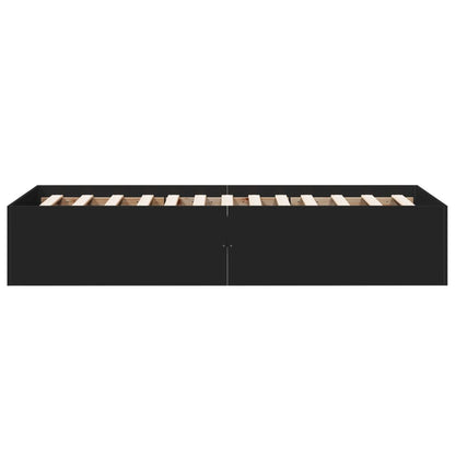 Bed Frame without Mattress Black 75x190 cm Small Single Engineered Wood