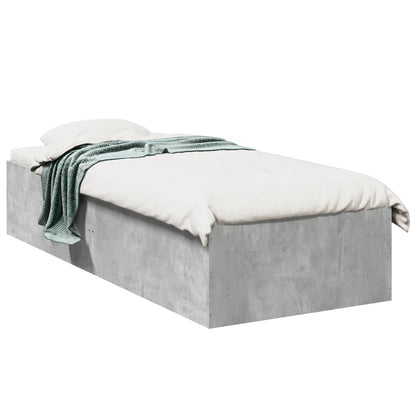 Bed Frame without Mattress Concrete Grey 75x190 cm Small Single