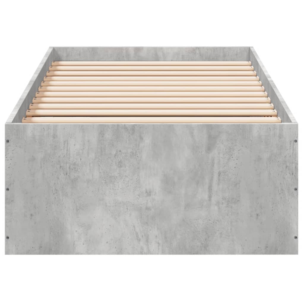 Bed Frame without Mattress Concrete Grey 75x190 cm Small Single