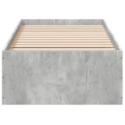 Bed Frame without Mattress Concrete Grey 75x190 cm Small Single
