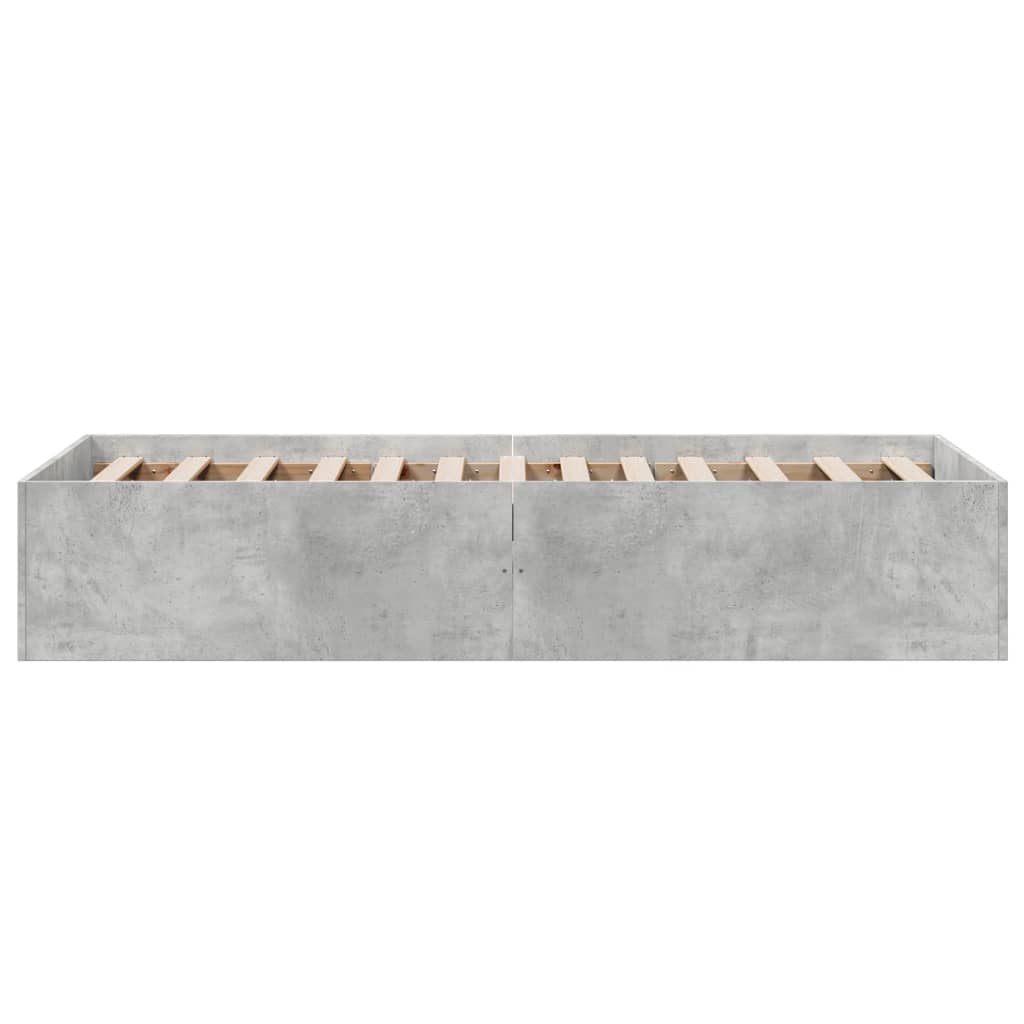 Bed Frame without Mattress Concrete Grey 75x190 cm Small Single