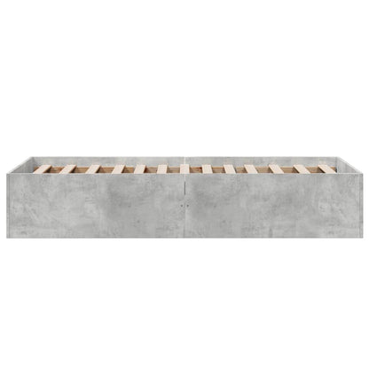 Bed Frame without Mattress Concrete Grey 75x190 cm Small Single