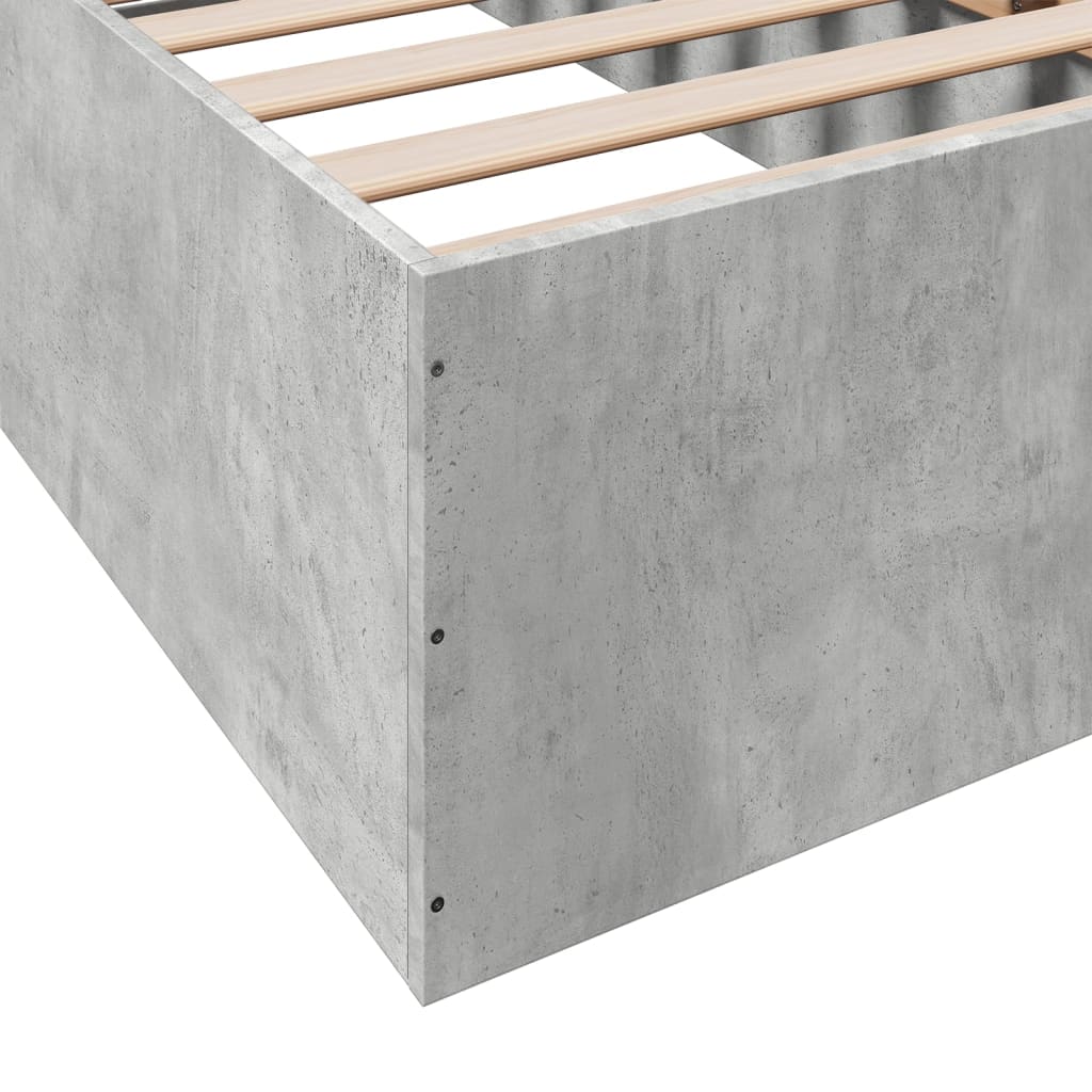 Bed Frame without Mattress Concrete Grey 75x190 cm Small Single