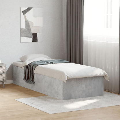 Bed Frame without Mattress Concrete Grey 75x190 cm Small Single