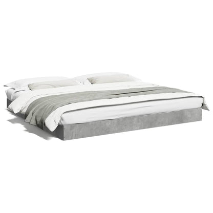 Bed Frame without Mattress Concrete Grey 180x200 cm Super King