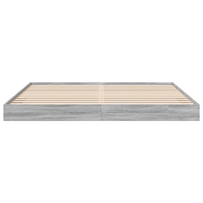 Bed Frame without Mattress Grey Sonoma 180x200 cm Super King Engineered Wood