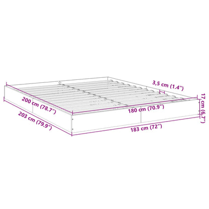 Bed Frame without Mattress Grey Sonoma 180x200 cm Super King Engineered Wood