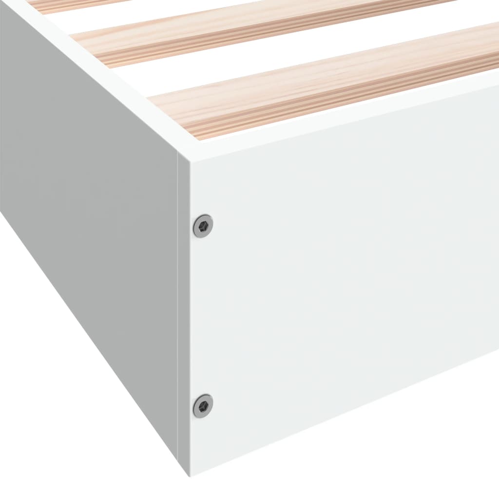 Bed Frame without Mattress White 160x200 cm Engineered Wood