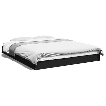 Bed Frame without Mattress Black 160x200 cm Engineered Wood