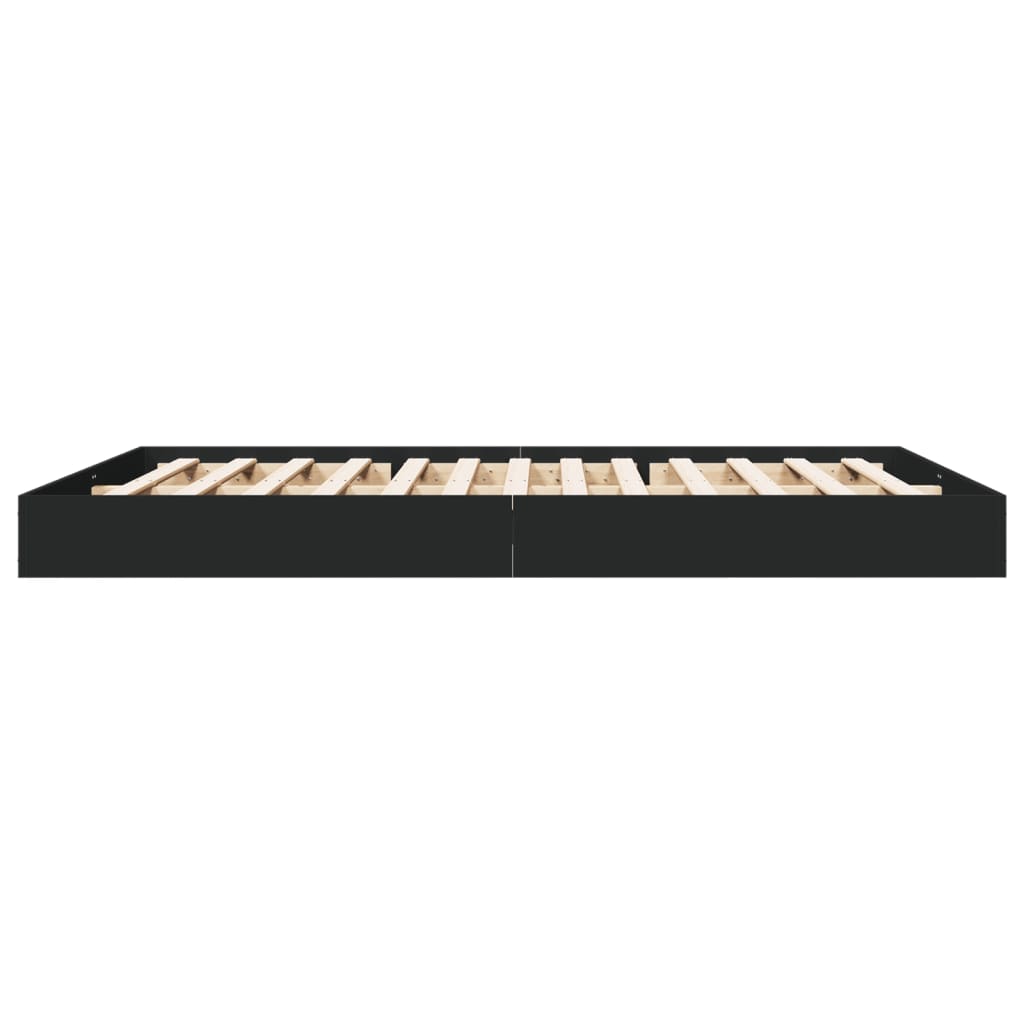 Bed Frame without Mattress Black 160x200 cm Engineered Wood