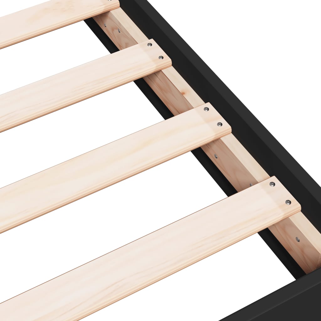 Bed Frame without Mattress Black 160x200 cm Engineered Wood
