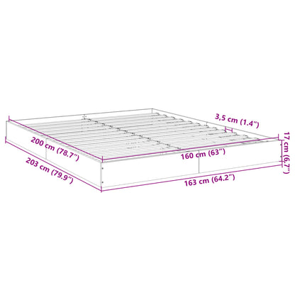 Bed Frame without Mattress Black 160x200 cm Engineered Wood