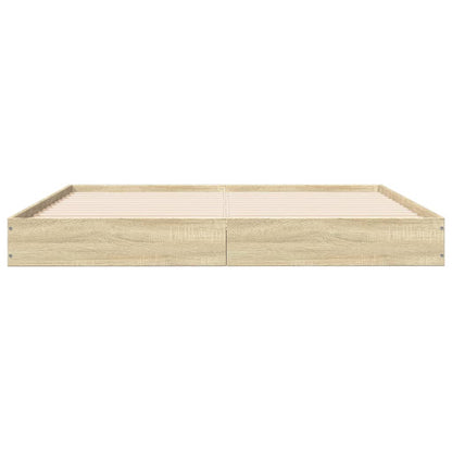 Bed Frame without Mattress Sonoma Oak 160x200 cm Engineered Wood