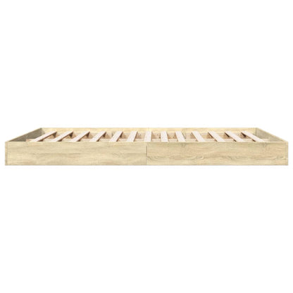 Bed Frame without Mattress Sonoma Oak 160x200 cm Engineered Wood