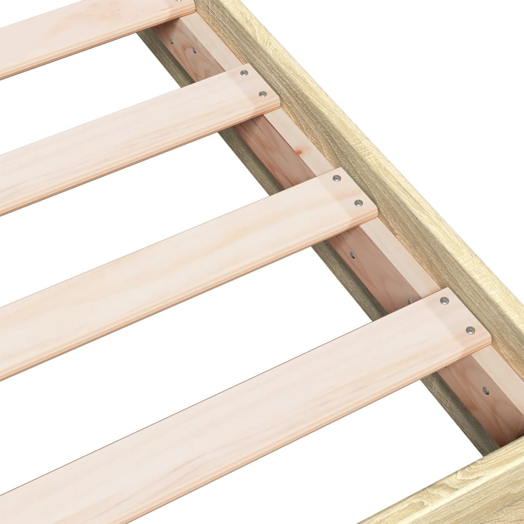 Bed Frame without Mattress Sonoma Oak 160x200 cm Engineered Wood