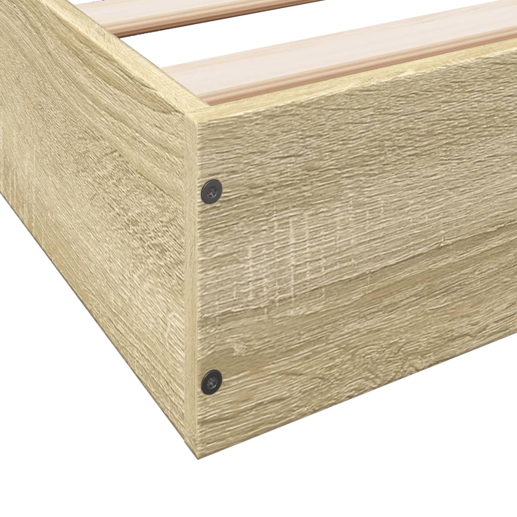 Bed Frame without Mattress Sonoma Oak 160x200 cm Engineered Wood