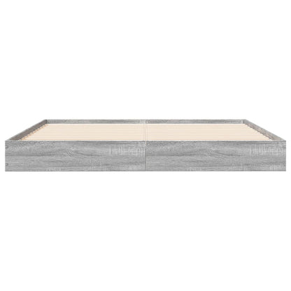 Bed Frame without Mattress Grey Sonoma 150x200 cm King Size Engineered Wood