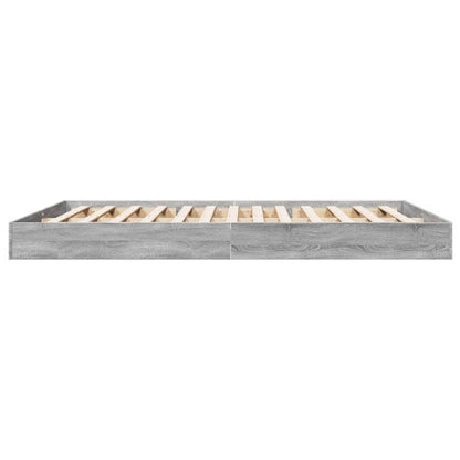 Bed Frame without Mattress Grey Sonoma 150x200 cm King Size Engineered Wood