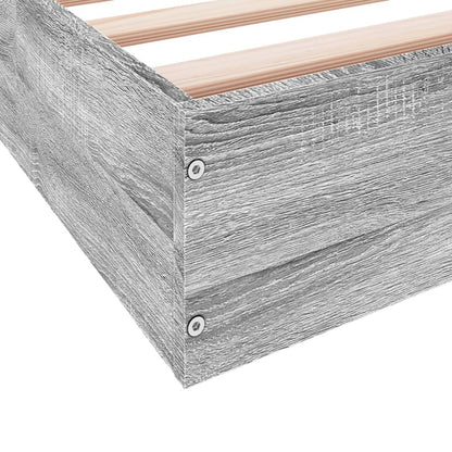 Bed Frame without Mattress Grey Sonoma 150x200 cm King Size Engineered Wood