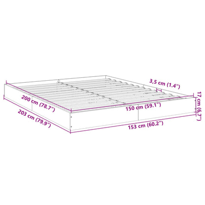 Bed Frame without Mattress Grey Sonoma 150x200 cm King Size Engineered Wood