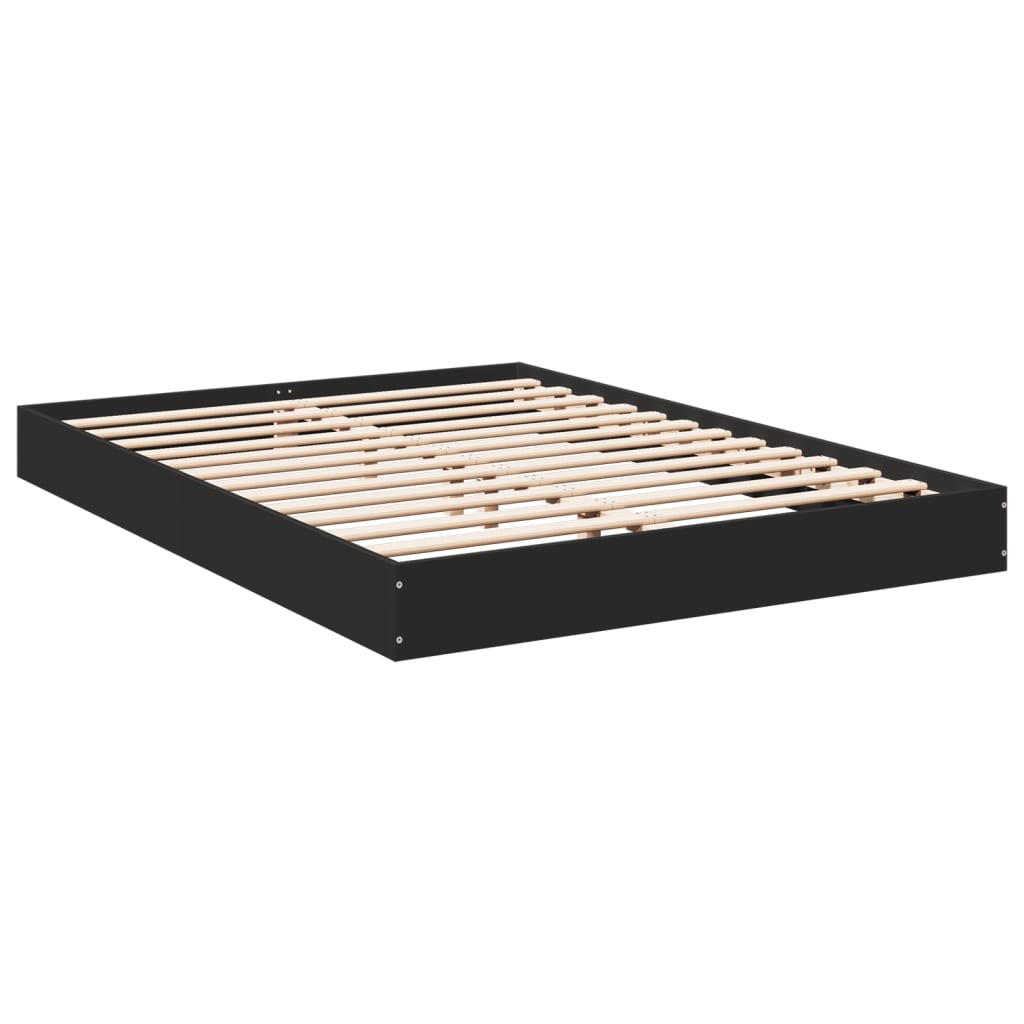 Bed Frame without Mattress Black 140x200 cm Engineered Wood