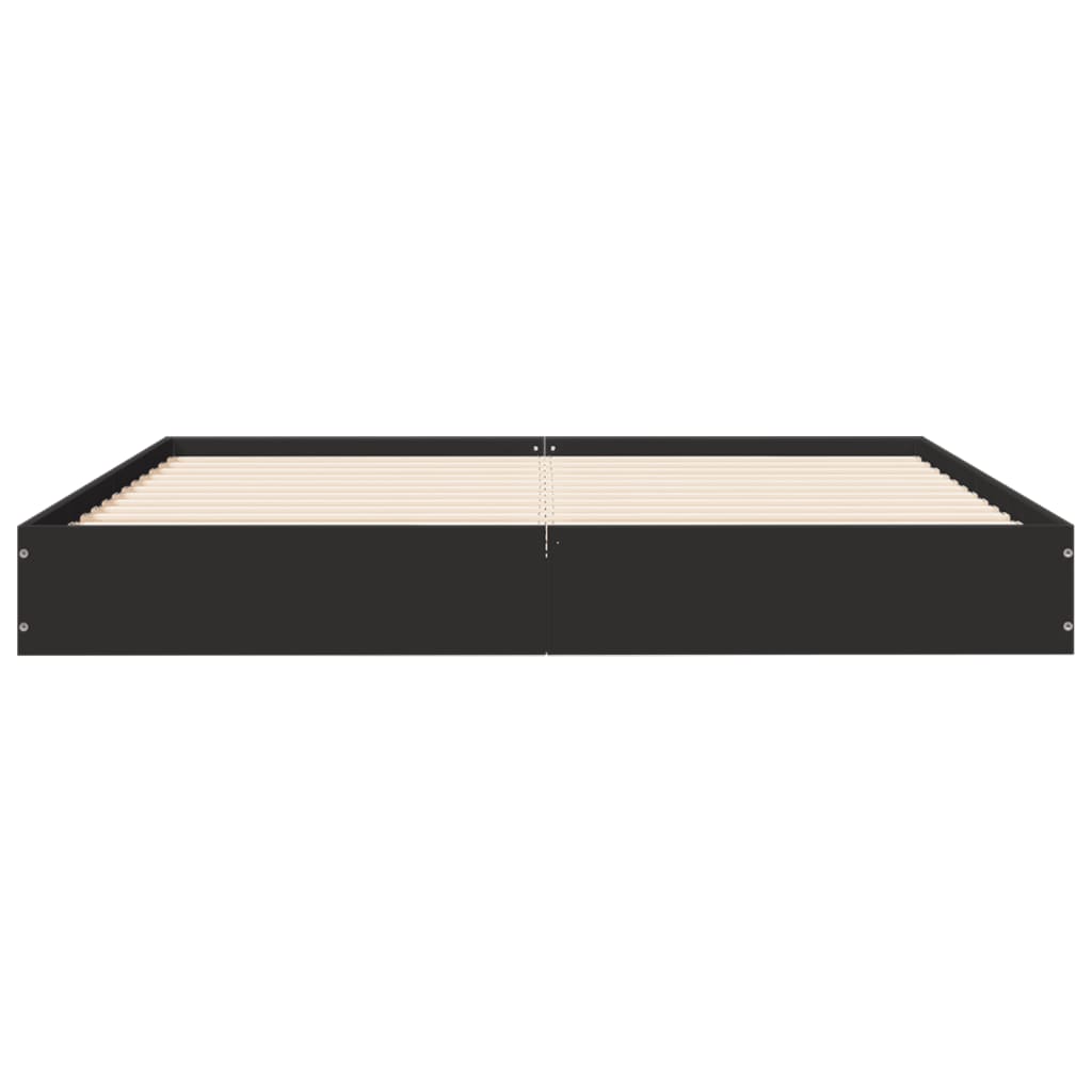 Bed Frame without Mattress Black 140x200 cm Engineered Wood
