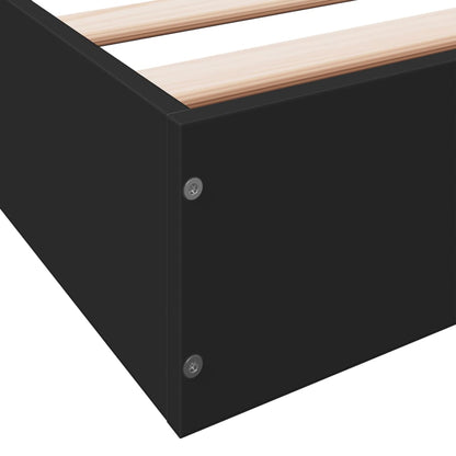 Bed Frame without Mattress Black 140x200 cm Engineered Wood
