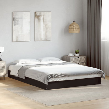 Bed Frame without Mattress Black 140x200 cm Engineered Wood