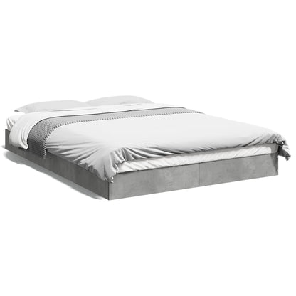 Bed Frame without Mattress Concrete Grey 140x200 cm