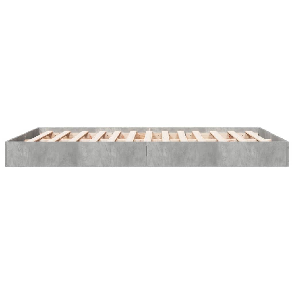 Bed Frame without Mattress Concrete Grey 140x200 cm