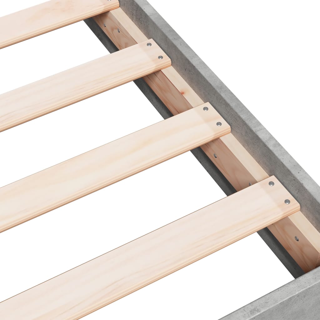 Bed Frame without Mattress Concrete Grey 140x200 cm