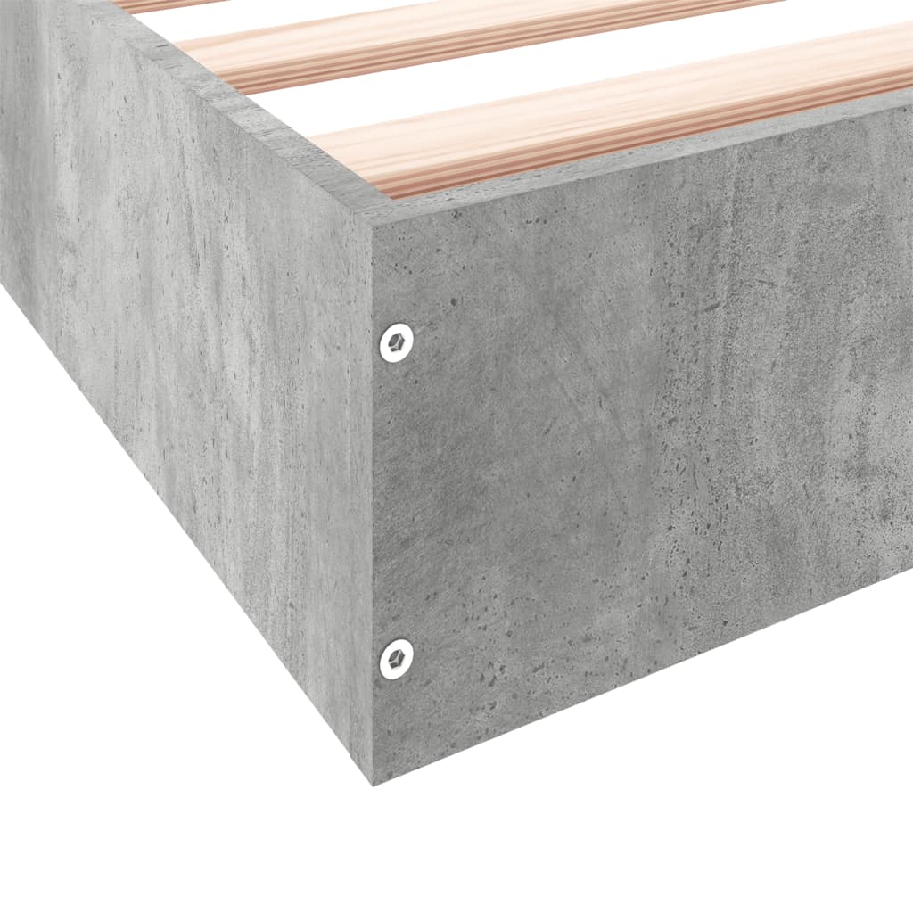 Bed Frame without Mattress Concrete Grey 140x200 cm