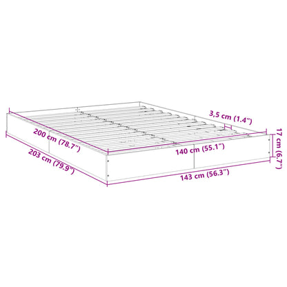 Bed Frame without Mattress Concrete Grey 140x200 cm