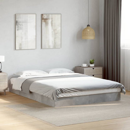 Bed Frame without Mattress Concrete Grey 140x200 cm