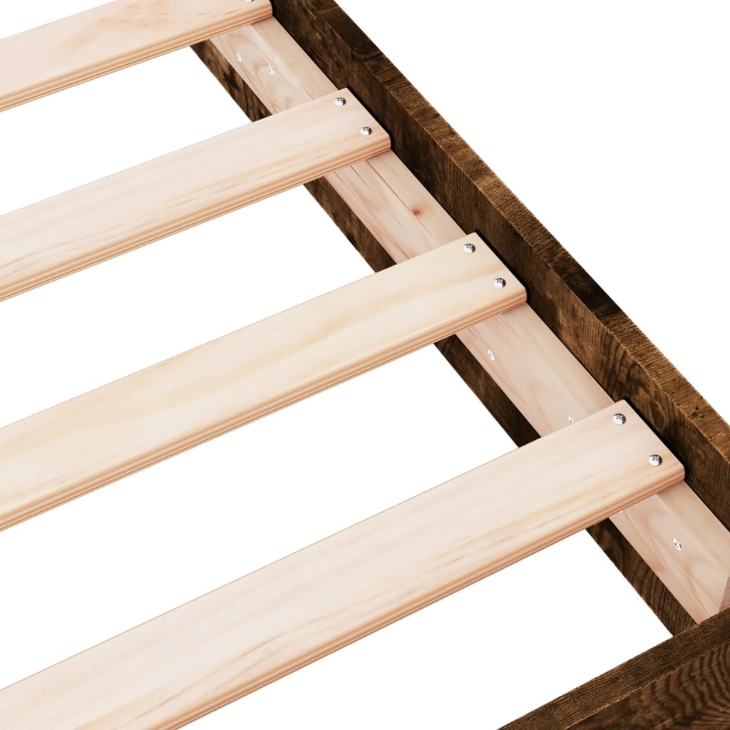 Bed Frame without Mattress Smoked Oak 140x200 cm Engineered Wood