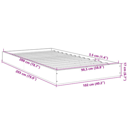 Bed Frame without Mattress White 100x200 cm Engineered Wood