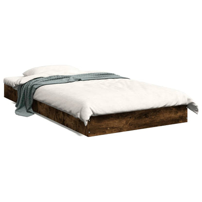 Bed Frame without Mattress Smoked Oak 100x200 cm Engineered Wood