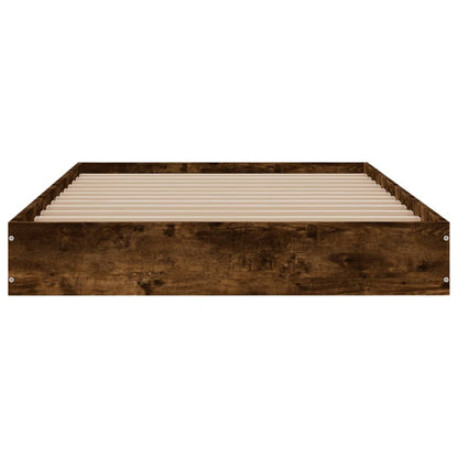 Bed Frame without Mattress Smoked Oak 100x200 cm Engineered Wood