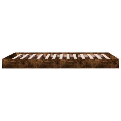 Bed Frame without Mattress Smoked Oak 100x200 cm Engineered Wood
