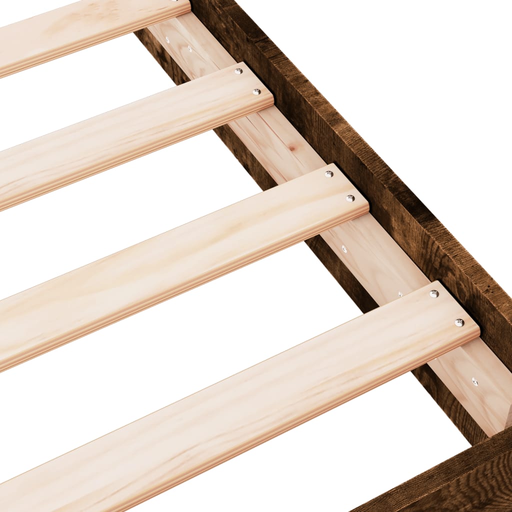 Bed Frame without Mattress Smoked Oak 100x200 cm Engineered Wood